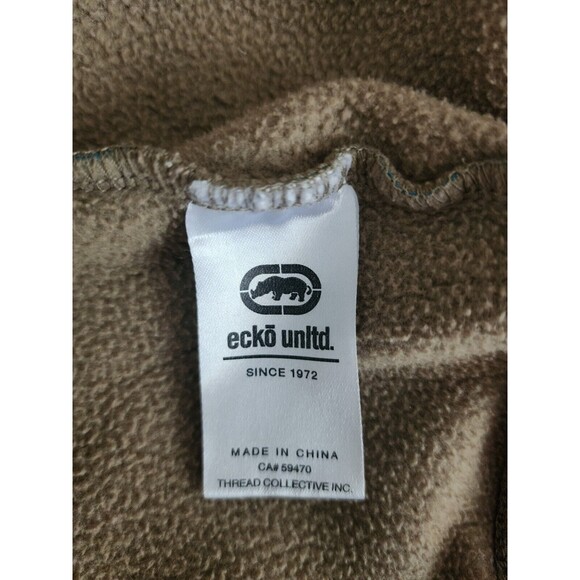 Ecko Unltd. Mens Graphic Hoodie Y2K Brown Tan World Famous Rhino Pullover Size S - Picture 14 of 15